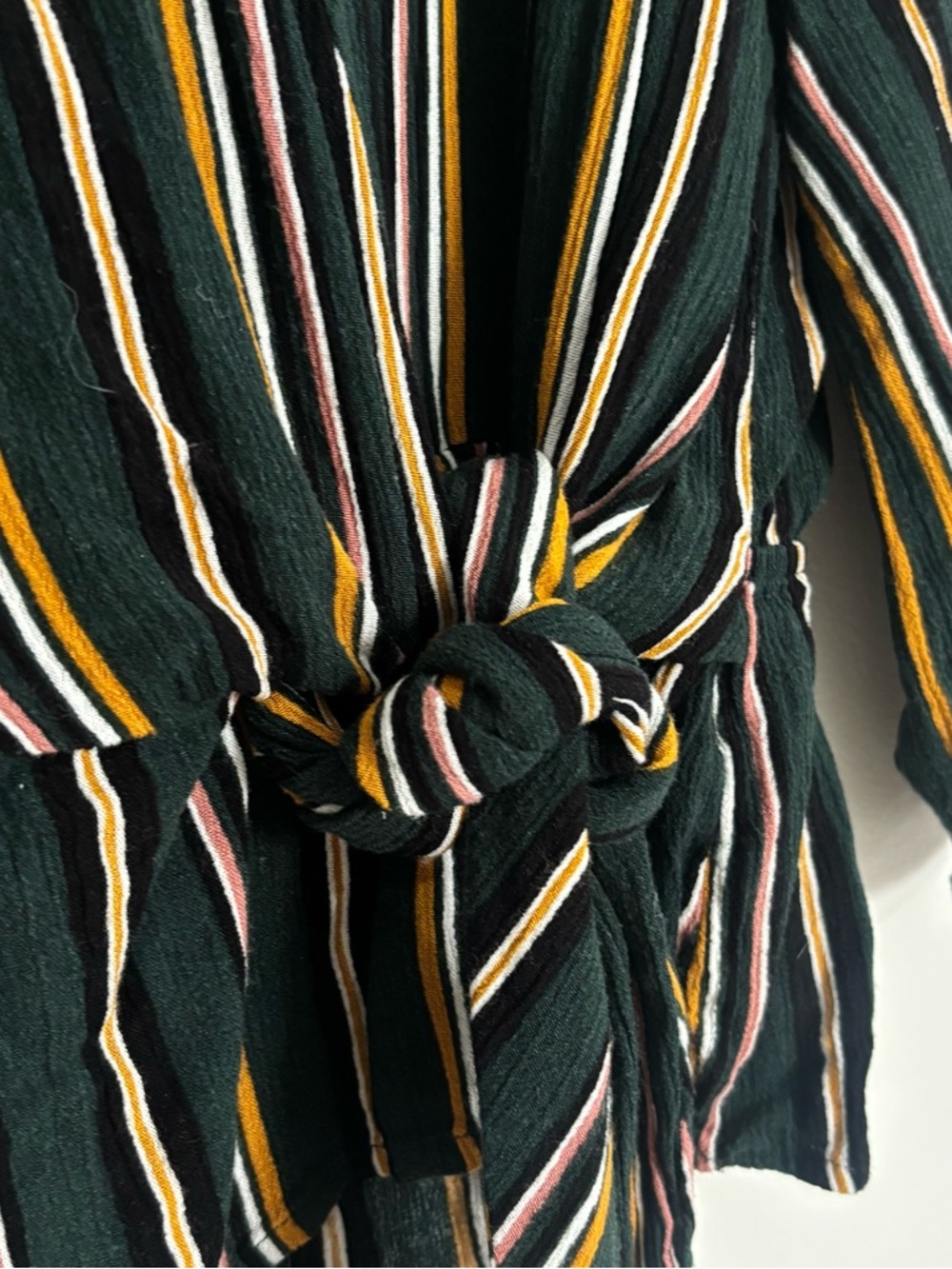 Forever 21 Striped Blouse | Tie Waist | Flowy Sleeve Top - Picture 5 of 7